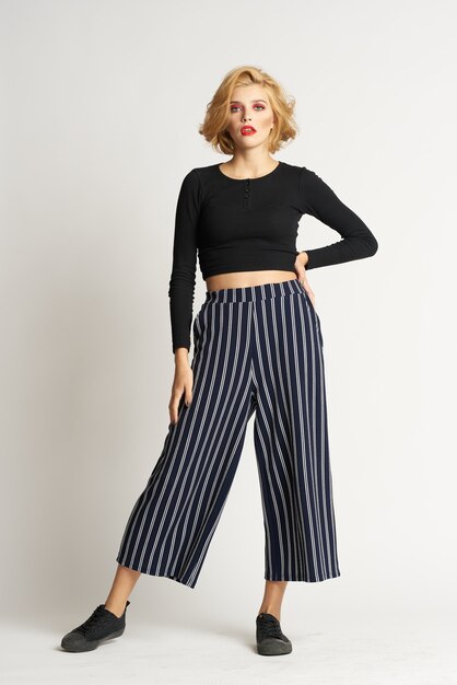 black striped pants outfit