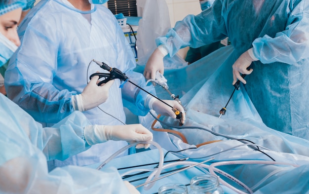 Premium Photo Process Of Gynecological Surgery Operation Using Laparoscopic Equipment Group 6068