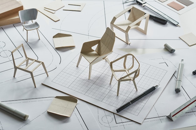 Premium Photo | Product furniture design chair prototype
