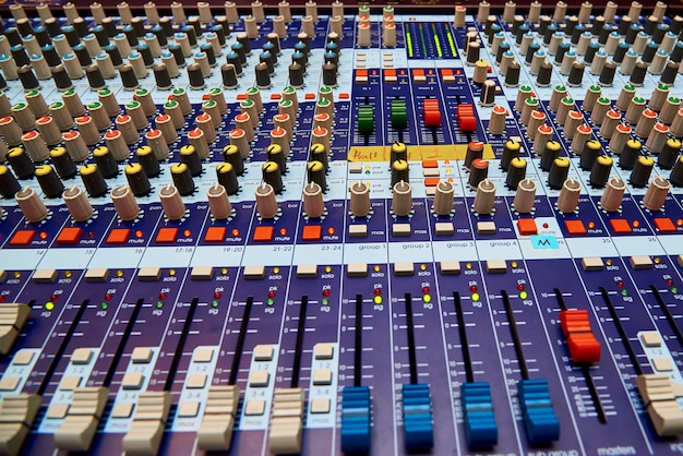 Premium Photo | Professional sound control panel close-up.