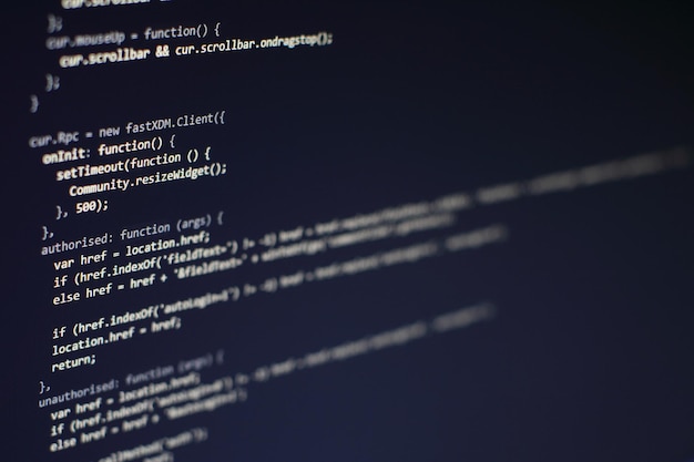 Premium Photo | Programming code on computer screen. software ...