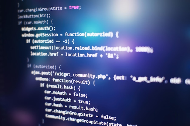Premium Photo | Programming code on computer screen. software ...