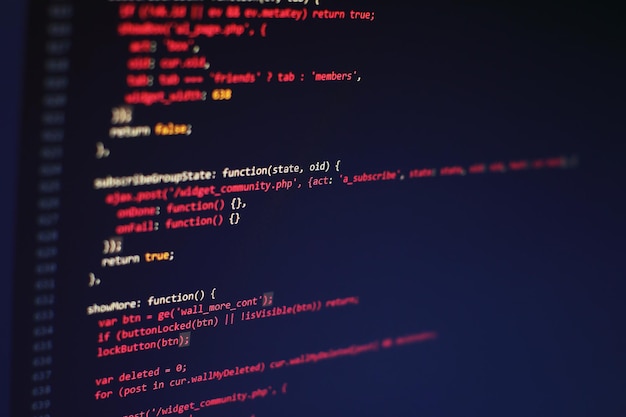 Premium Photo | Programming code on computer screen. software ...