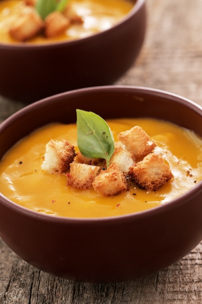 Free Photo | Pumpkin soup in bowl