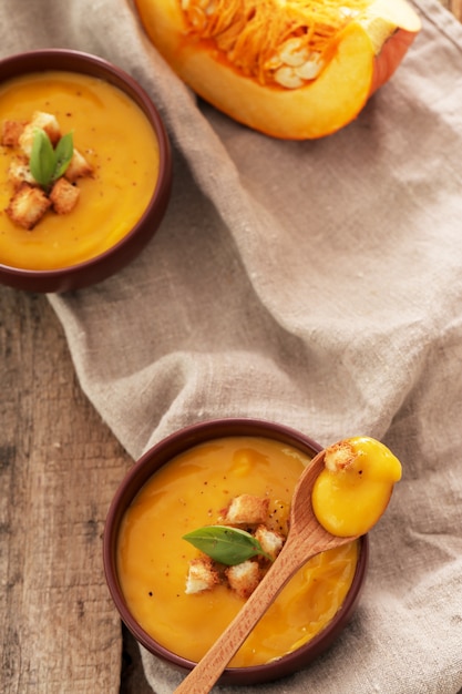 Download Pumpkin soup in bowl | Free Photo