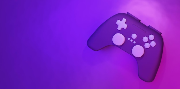 Premium Photo | Purple gamepad joystick on ourple color 3d rendering ...