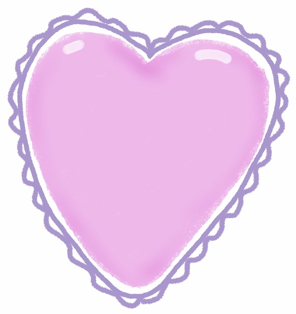 Premium Photo | Purple heart clipart, pastel heart illustration ...