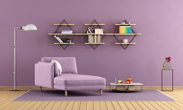 Мебель с фиолетовыми вставками