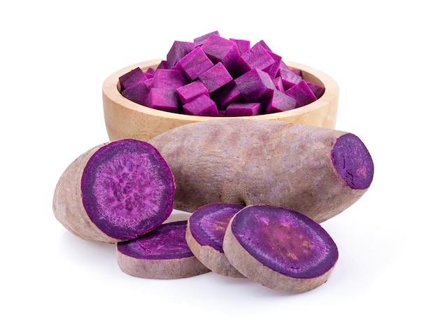 Premium Photo | Purple yams on isolated white background. full depth of ...