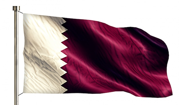カタール国旗孤独な3d白い背景 無料の写真