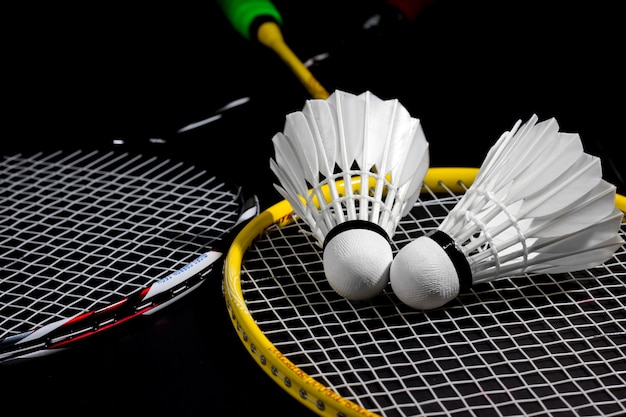 racquet and shuttlecock