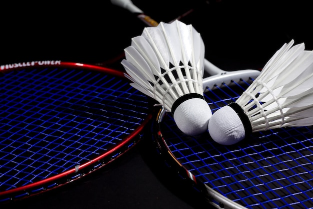 racquet and shuttlecock
