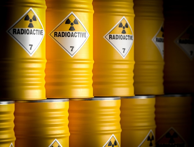 Premium Photo | Radioactive yellow barrel