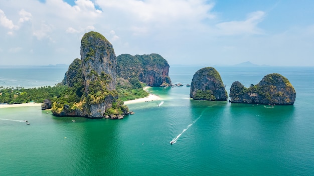 Premium Photo | Railay beach in thailand, krabi province, aerial view ...