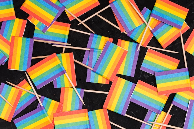 Rainbow lgbt flags wallpaper on black