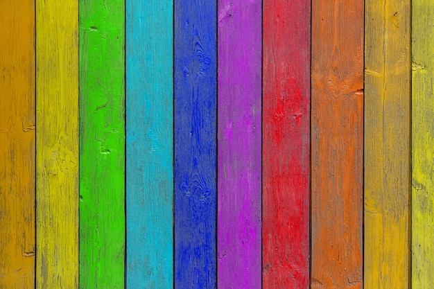 Premium Photo | Rainbow wooden background