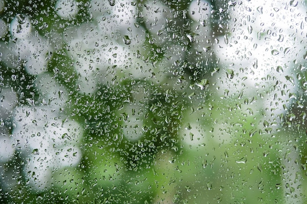 Premium Photo Raindrop On Glass Window Close Up Use As Background In Rainy Season