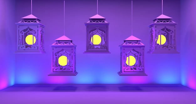 Download Premium Photo Ramadan Lantern Background 3d Rendering