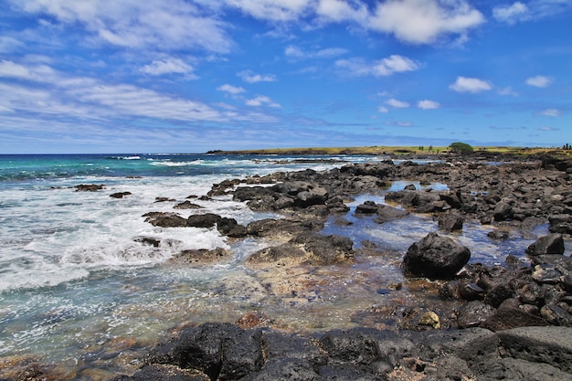 Premium Photo | Rapa nui. the view on pacific ocean on easter island, chile