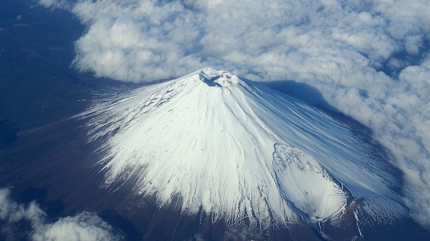 Premium Photo | Rare images top view angle of mt. fuji mountain and ...