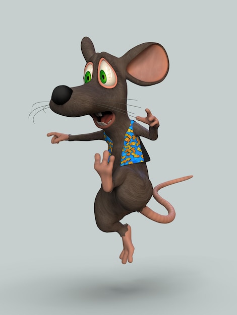 Premium Photo | Rat cartoon close-up 2. 3d illustration