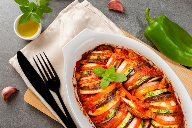 Premium Photo Ratatouille Traditional French Stew Of Summer Vegetables Ratatouille Casserole