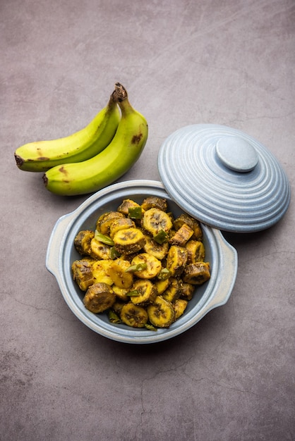 Premium Photo | Raw banana sabzi or kacchey kele ki sabji popular in ...