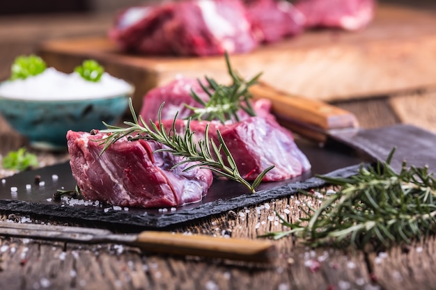 Premium Photo Raw Beef Tenderloin Steak On A Cutting Board With Rosemary Pepper Salt In Other 