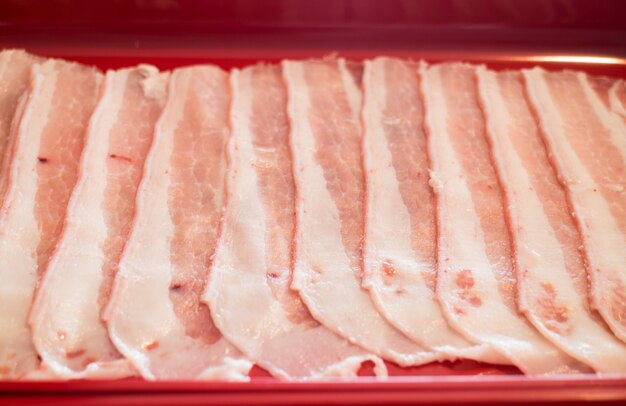 Premium Photo Raw Sliced Pork Preparing For Homemade Sukiyaki