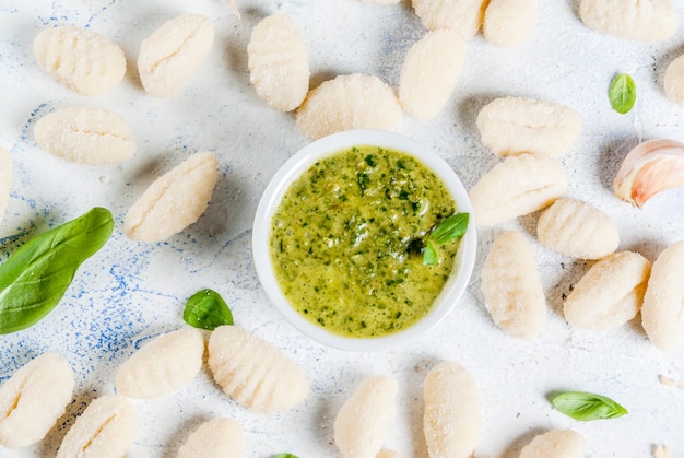 Premium Photo Raw Uncooked Homemade Potato Gnocchi With Flour