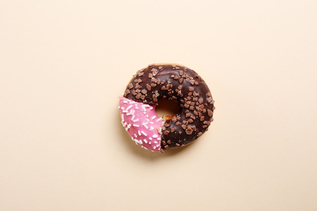 Free Photo | Real donut with the shape of a business chart.