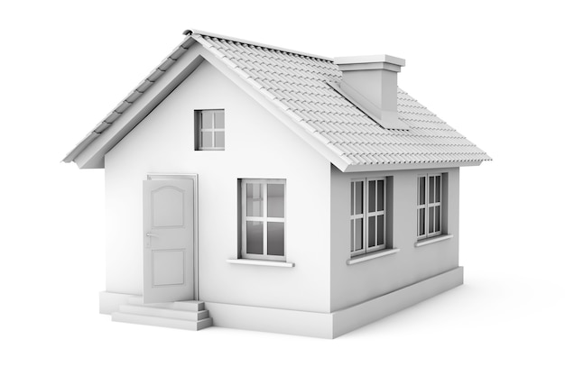 Premium Photo | Real estate concept. 3d house on a white background