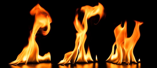 Free Photo | Realistic flames on black background