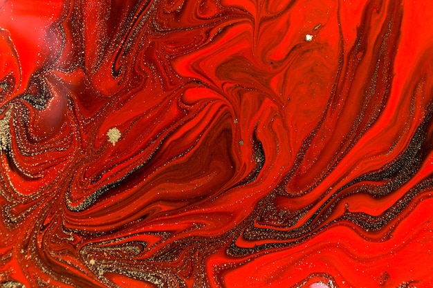 Premium Photo | Red black and gold marble fluid texture