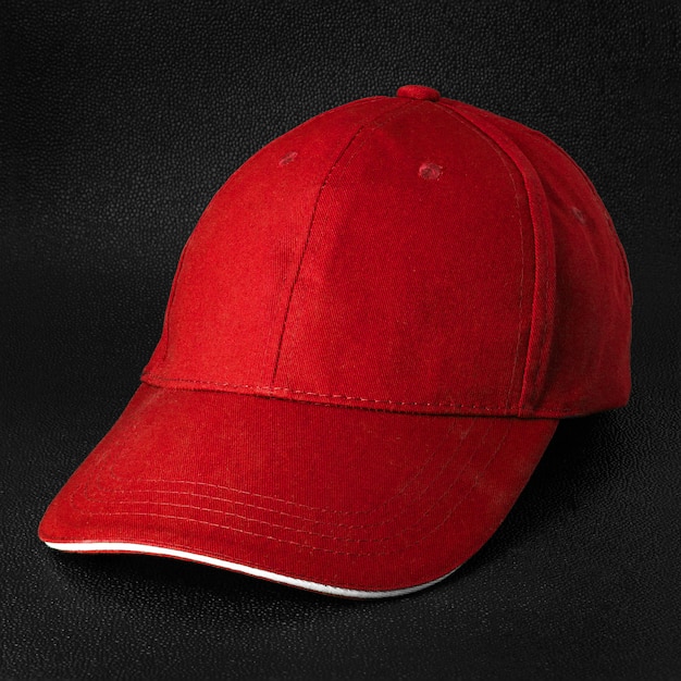 dark red baseball cap