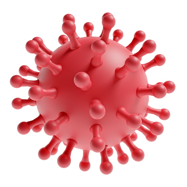 Premium Photo | Red coronavirus isolated on white