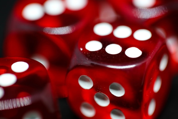 Premium Photo | Red dice blur background