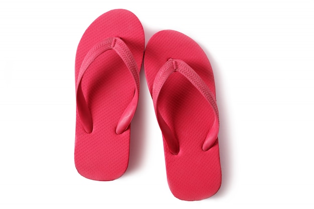 red beach sandals