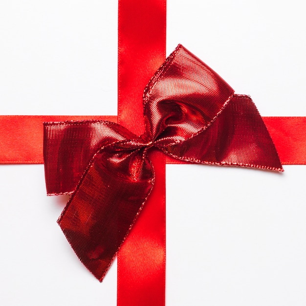 Download Free Photo Red Gift Bow With Silk Ribbon Yellowimages Mockups