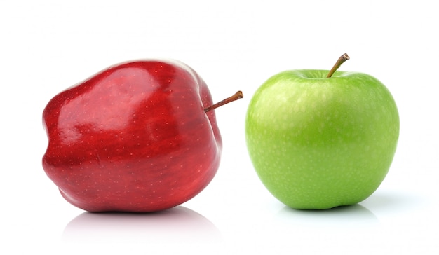 Premium Photo | Red and green apple isolated on white space