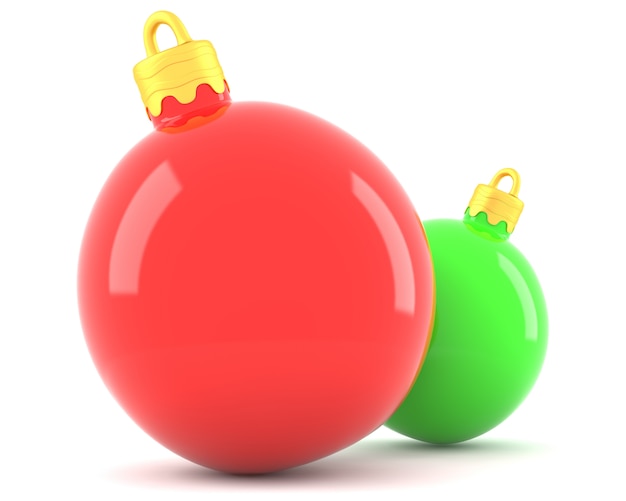 Premium Photo | Red and green christmas baubles