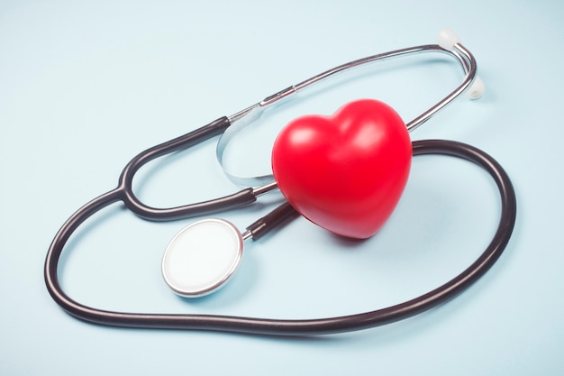 Premium Photo | Red heart and stethoscope symbol of cardiology