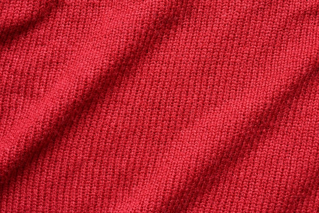 Premium Photo | Red knitted wool texture background