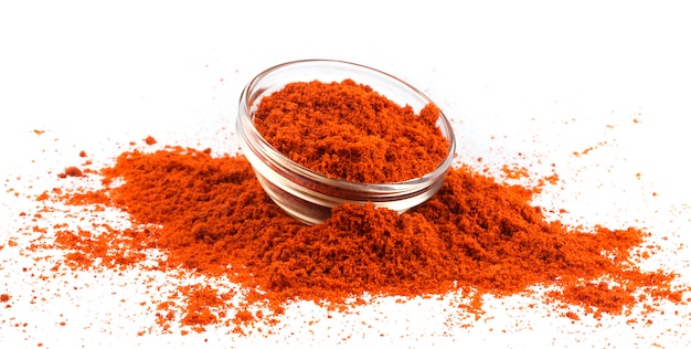 Red paprika powder isolated Premium Photo