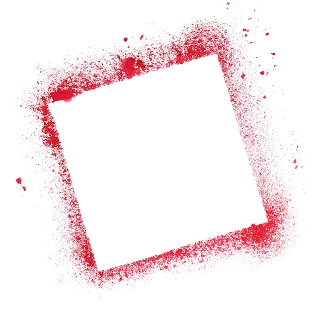 Premium Photo | Red quare stencil frame isolated on the white background