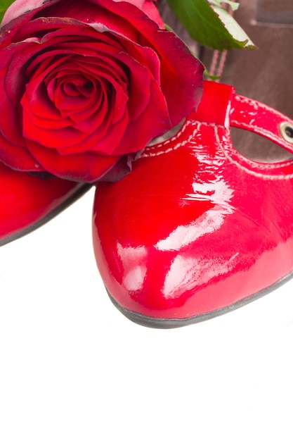 red shoes with roses