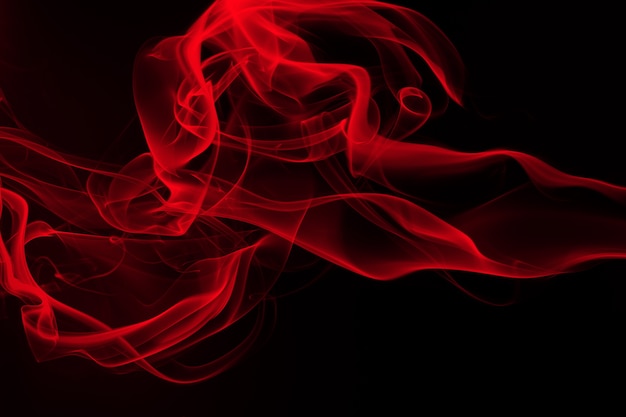 Red smoke abstract on black background, fire design and ...