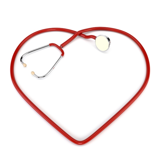 Premium Photo Red Stethoscope Cardiologist Isolated On White