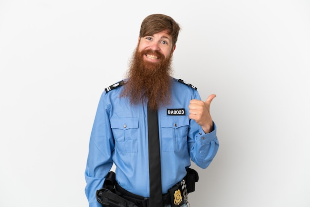 Premium Photo | Redhead police man isolated on white background ...