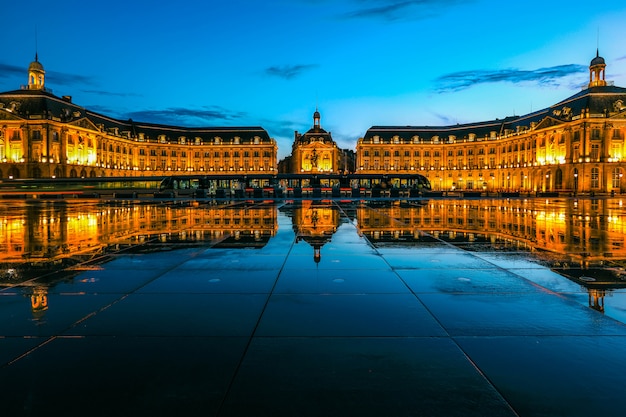 Premium Photo Reflection Of Place De La Bourse And Tram In Bordeaux France A Unesco World Heritage